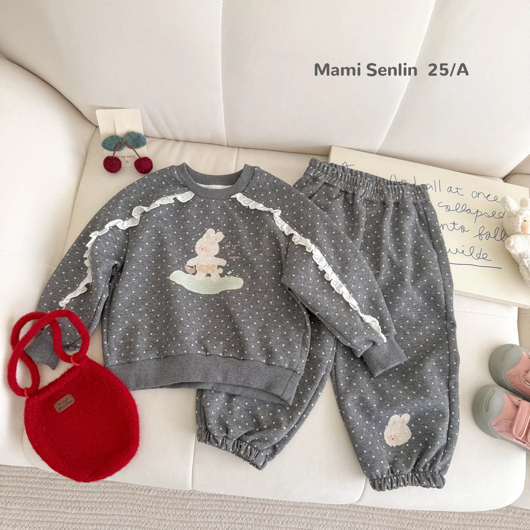 【现货】妈咪森林童装2025年女童秋装卫衣卫裤套装253-MMSL-253125