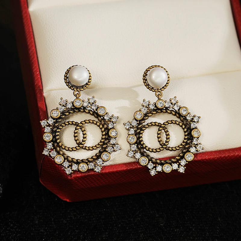 铜合金耳饰 FRENCH【轻度定制】欧美风灵动气质复古银针耳环女E239