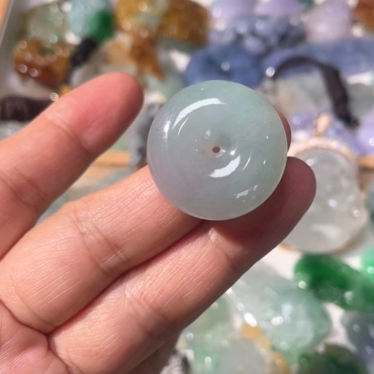 翡翠未镶嵌吊坠(不含链)青*