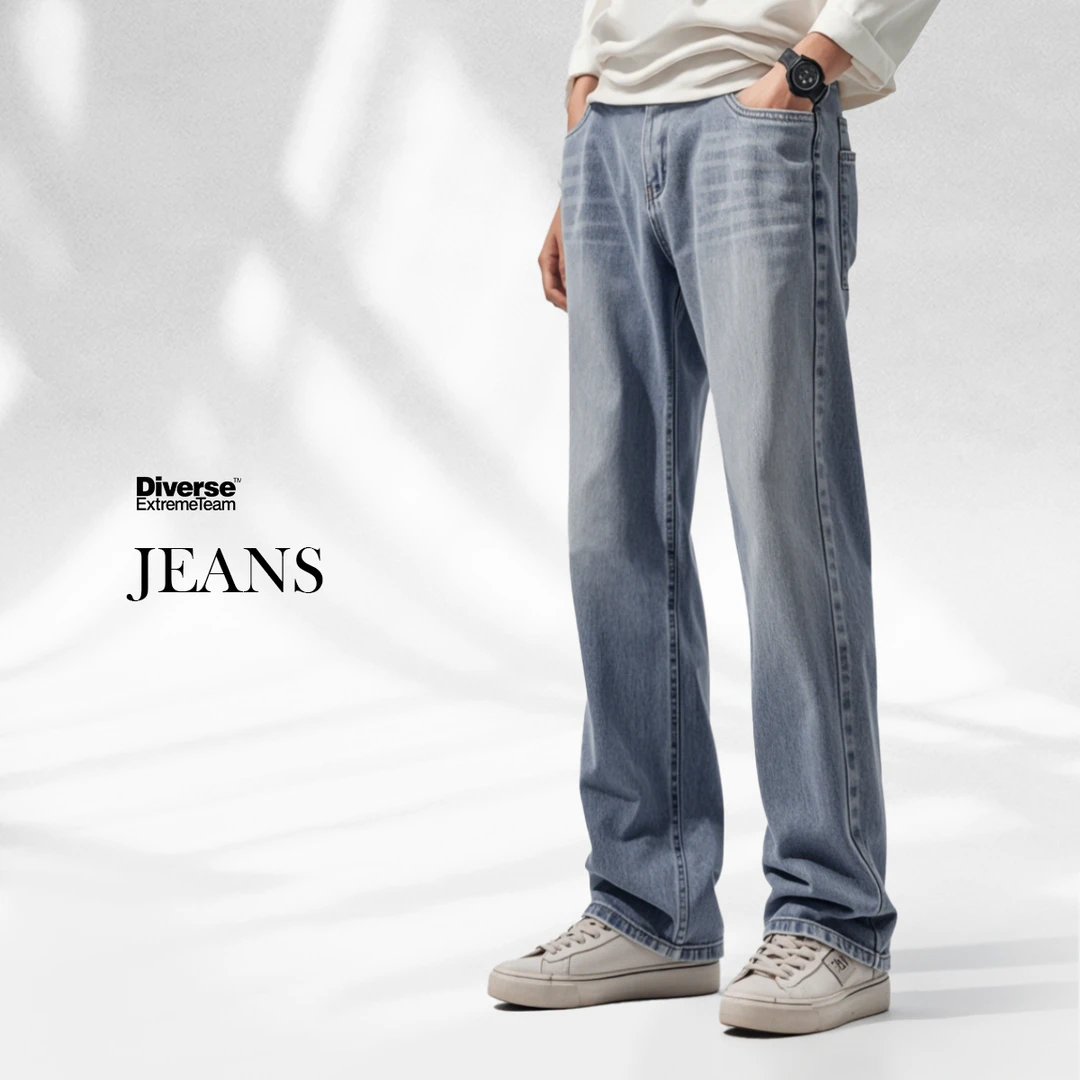 diverse达喀尔【布鲁金斯】水洗蓝牛仔裤休闲潮流男女同款牛仔裤