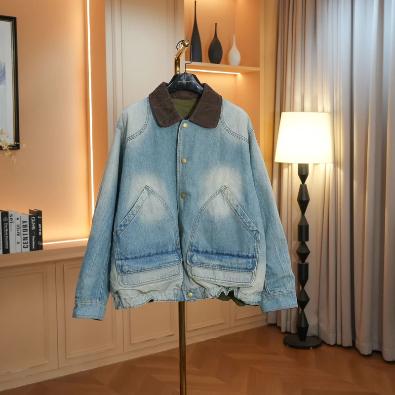 秋冬时尚牛仔双面穿外套气质百搭短外套GK-602