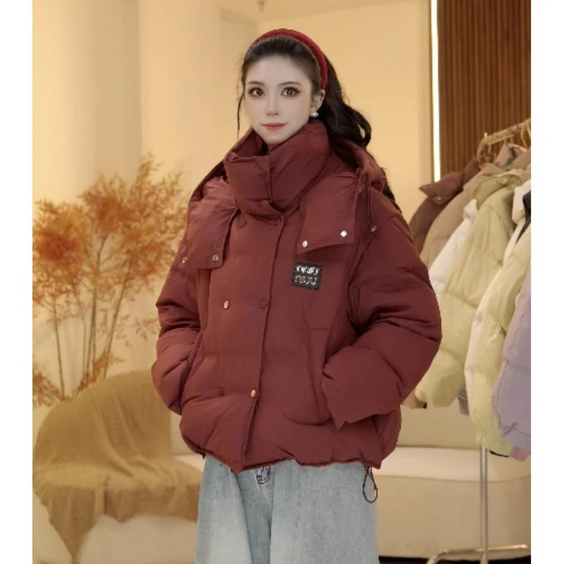 短款女款鸭绒冬季新款羽绒服短款羽绒显瘦时尚连帽宽松加厚韩版