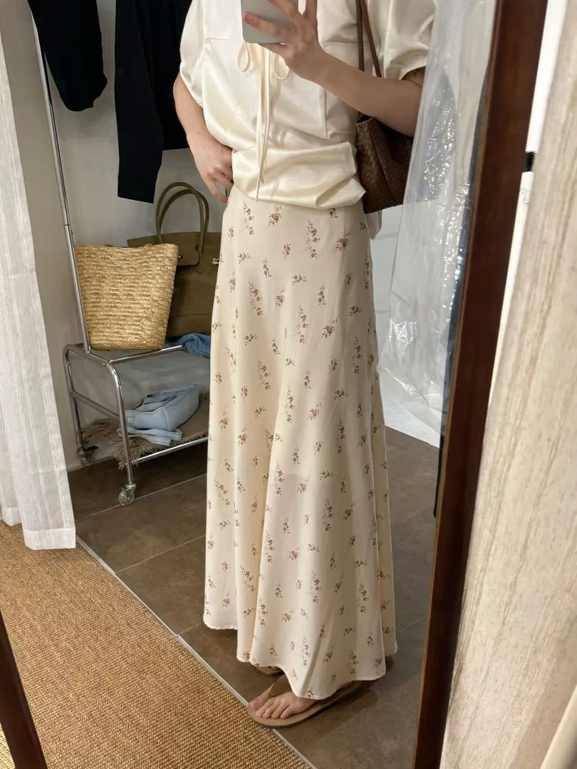 Peach自制 哦莫！难以拒绝的 韩版ins碎花a字半身裙长裙 10171-2
