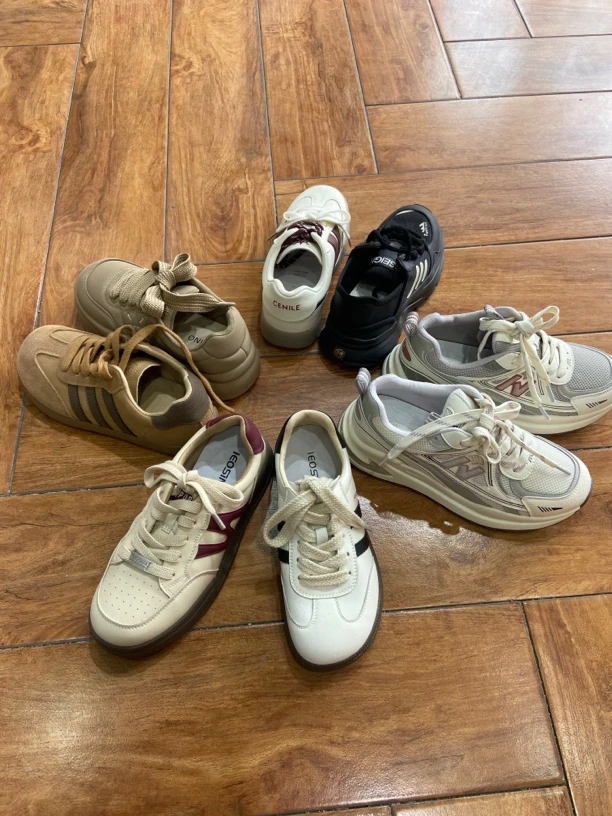 德训鞋通用厚底休闲低帮休闲板鞋运动鞋复古休闲鞋女款小白鞋