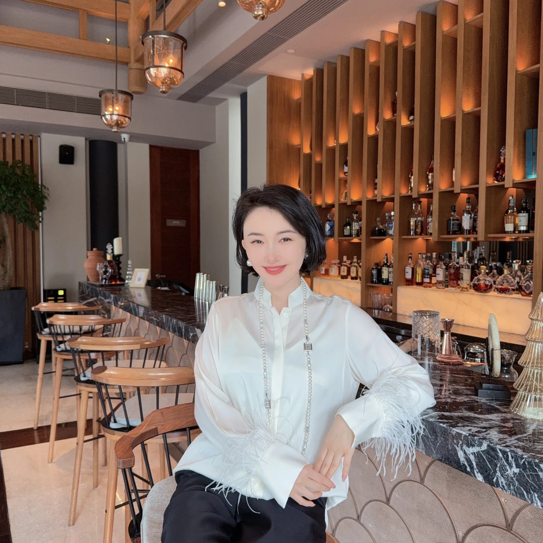 Betty Bairn【白月光】新中式桑蚕丝衬衫上衣23-BW675