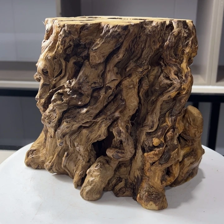 木石榴木满榴疤底座摆件