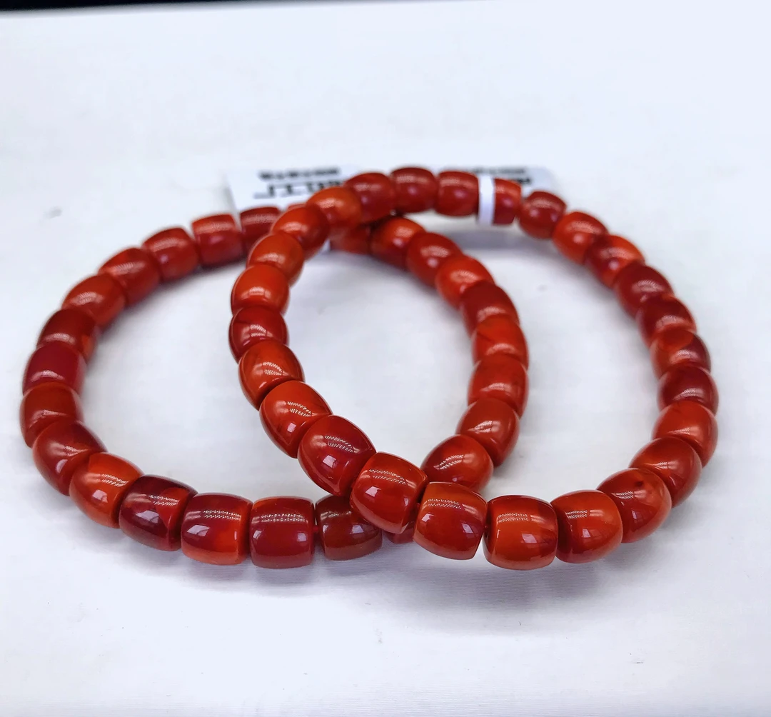 【小雪】南红瓦西火焰纹牛血红典藏级直切手串8mm【多样式发其一】