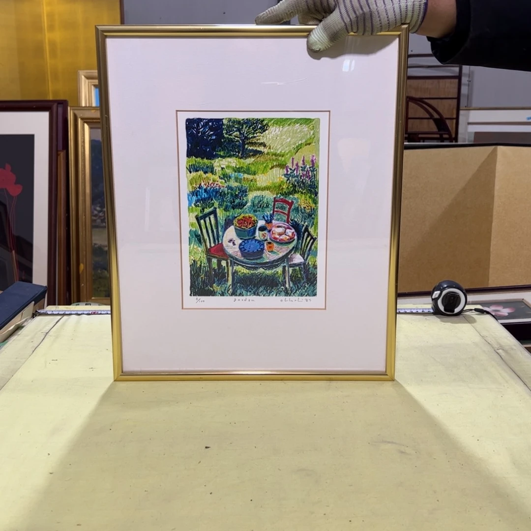 绘画l***l屏风框画茶空间设计