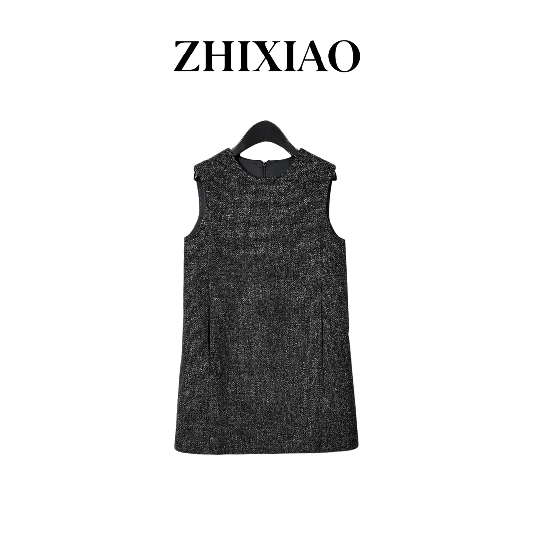 【ZHIXIAO】秋冬新款：羊毛无袖连衣裙2731