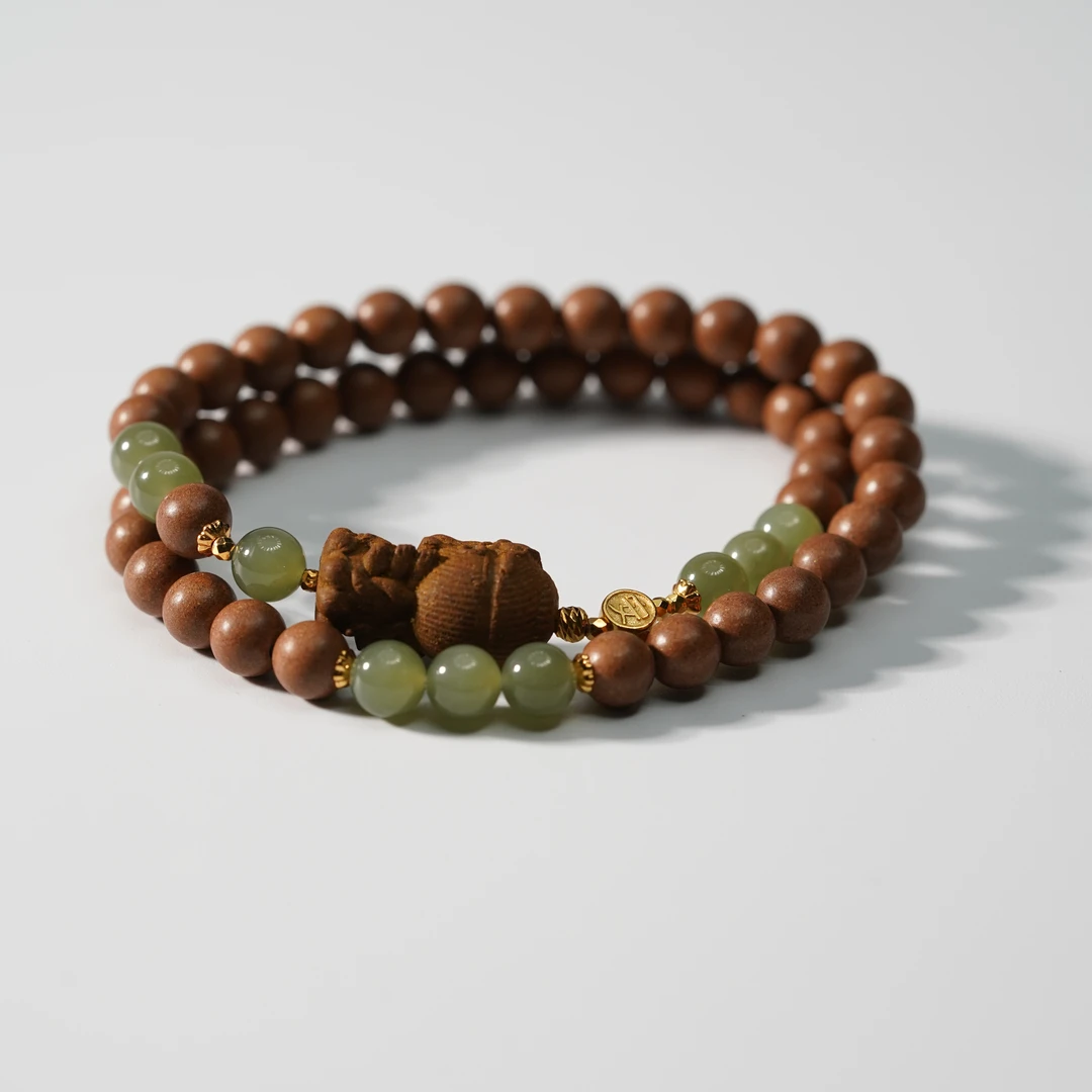 【珊木居】HXZ1086JY 固本万灵合香珠0.6圆珠八大双圈手串