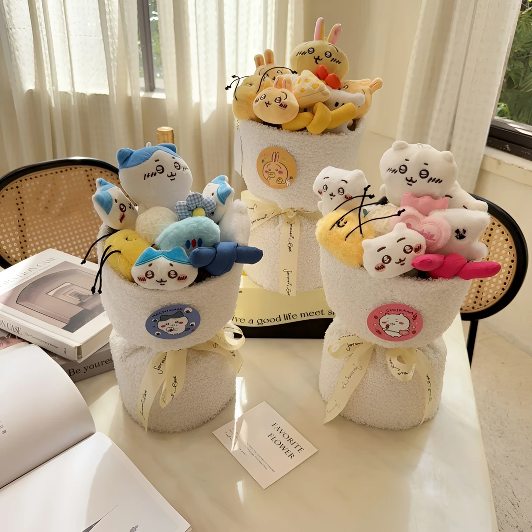 七夕节玉桂狗库洛米草莓熊KT玩偶吉伊卡哇花束送女友闺蜜生日礼物