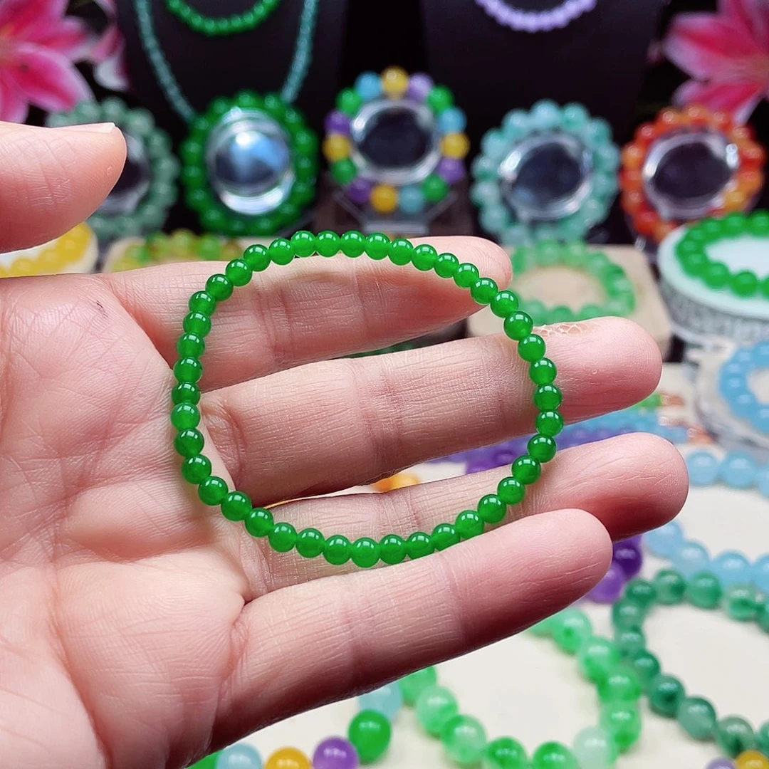 翡翠未镶嵌颈饰卡4.5翡翠珠链男女款01