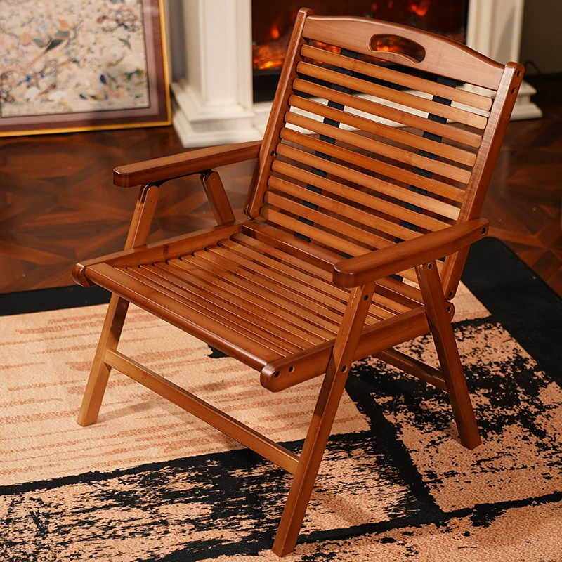 户外折叠椅休闲椅便携式椅子软竹条坐椅靠椅家用凳子阳台靠背椅oy