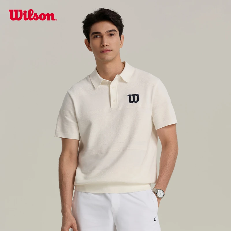 Wilson威尔胜官方流光风男士LAFAYETTE运动网球编织POLO衫WM00376