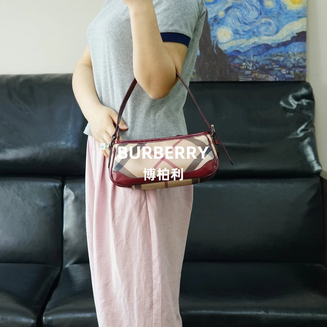 95新 BURBERRY/博柏利 格纹麻将包/EE05607046/7046/母亲节礼物