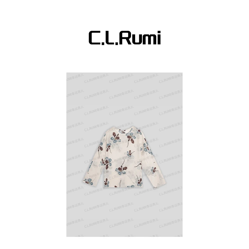 【Rumi时装】“云锦花间”25春夏重磅桑蚕丝气质真丝长袖衬衫6691sy