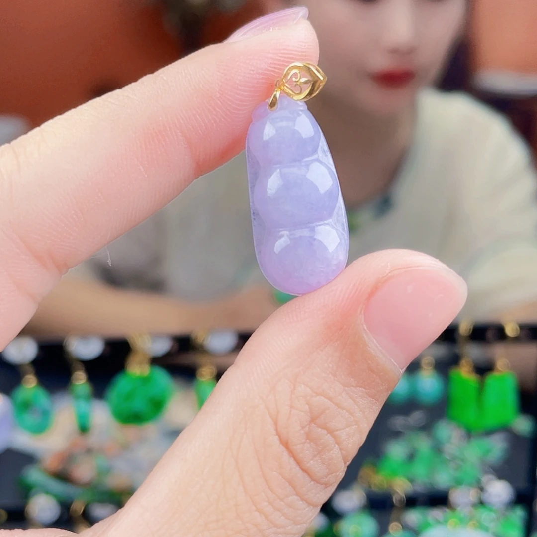 翡翠18K金镶嵌耳坠饰品