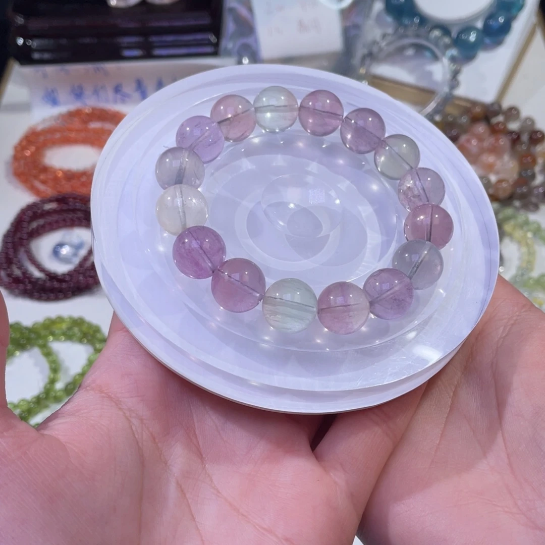 未镶嵌手链水晶仙女色系彩萤石13+