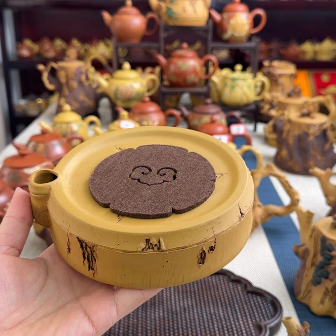 茶壶紫砂竹节壶承