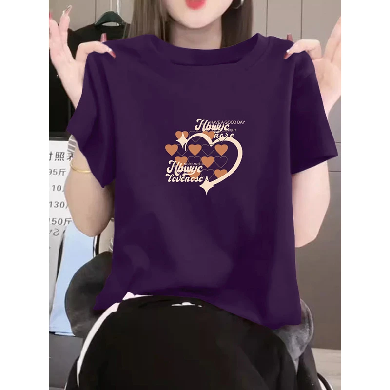 2025夏季新款时尚百搭圆领字母短袖t恤女休闲正肩纯棉洋气上衣潮