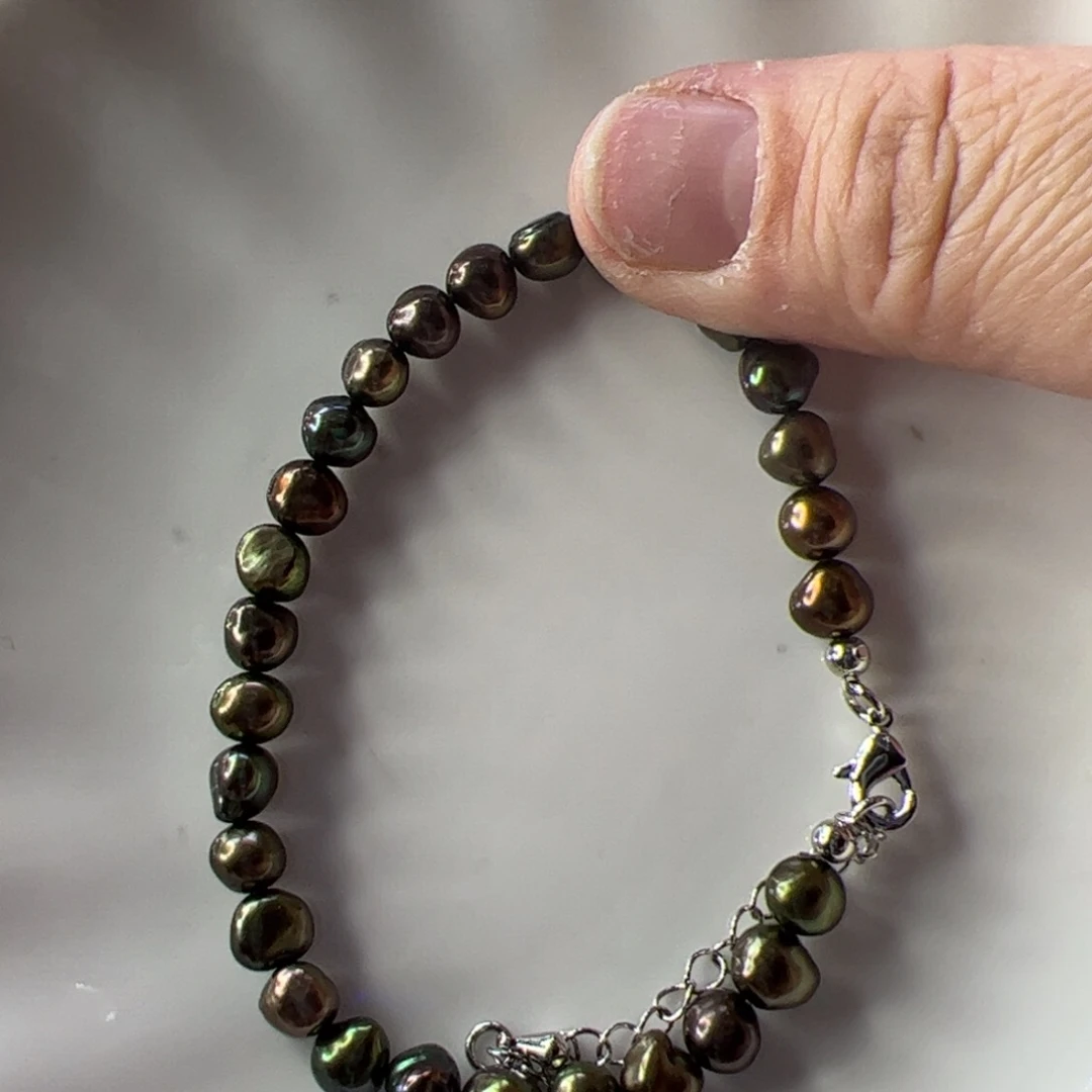 淡水珍珠手绳合金064