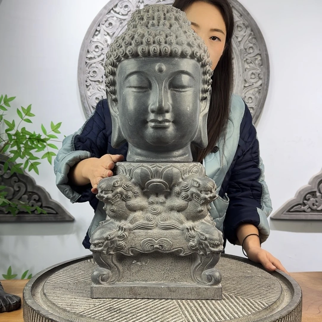 石材30厘米高佛头加底座一套总高55厘米