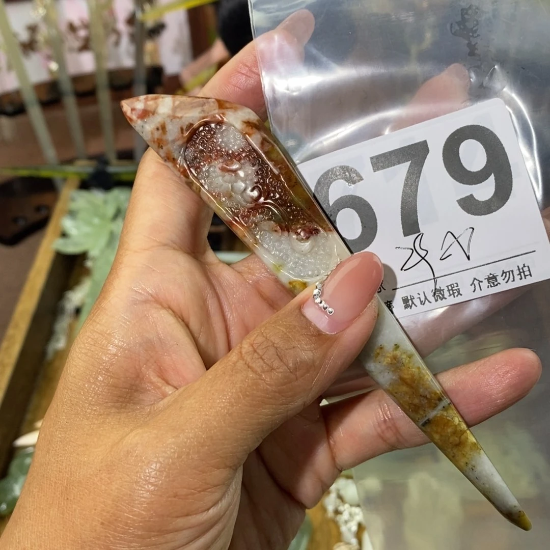 蛇纹石玉未镶嵌发饰C*P