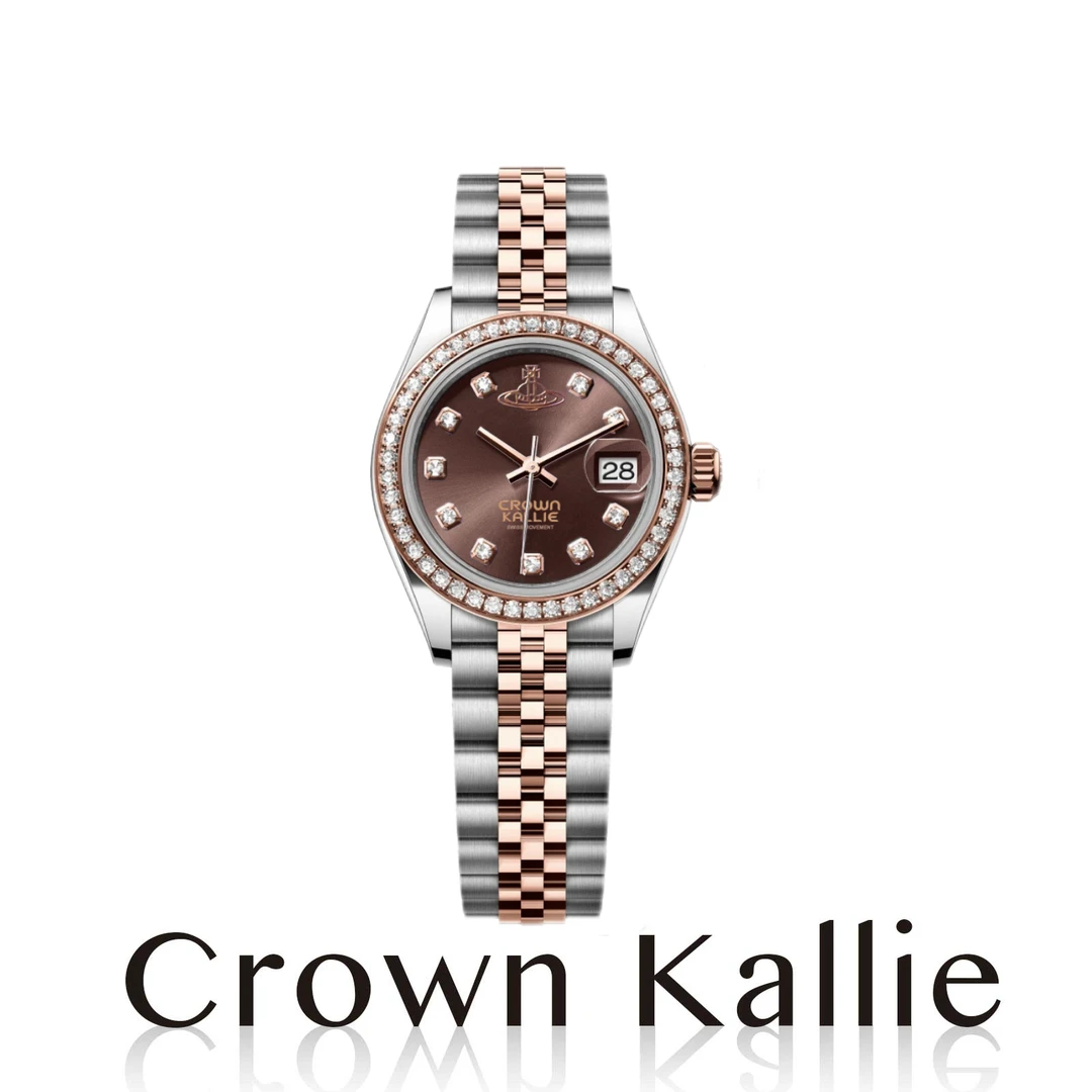 Crown kallie西太联名土星元素系列经典日志全自动女士腕表ck8165