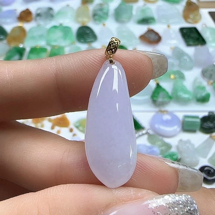 翡翠颈饰未镶嵌冰紫福瓜