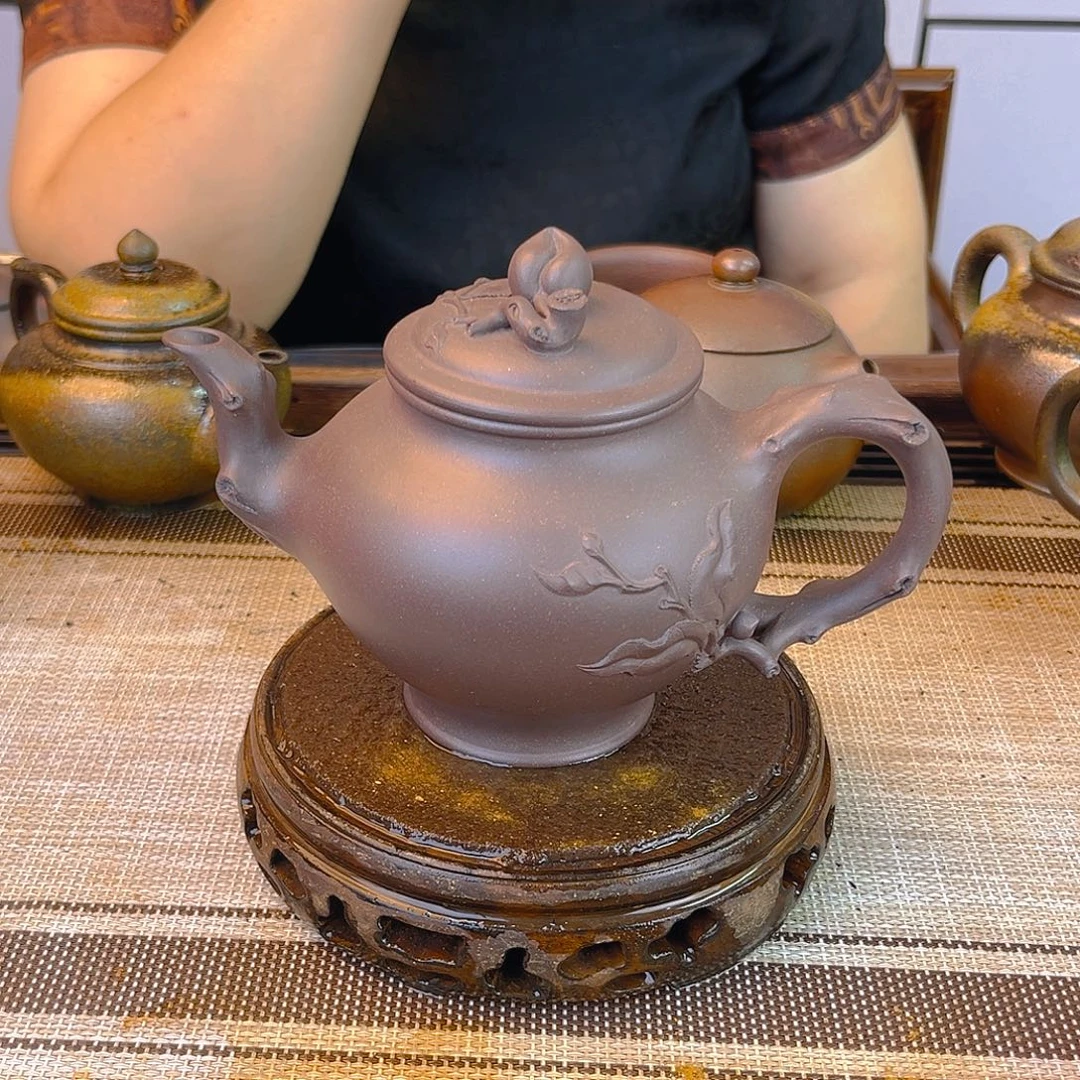 茶壶紫砂底槽青350cc