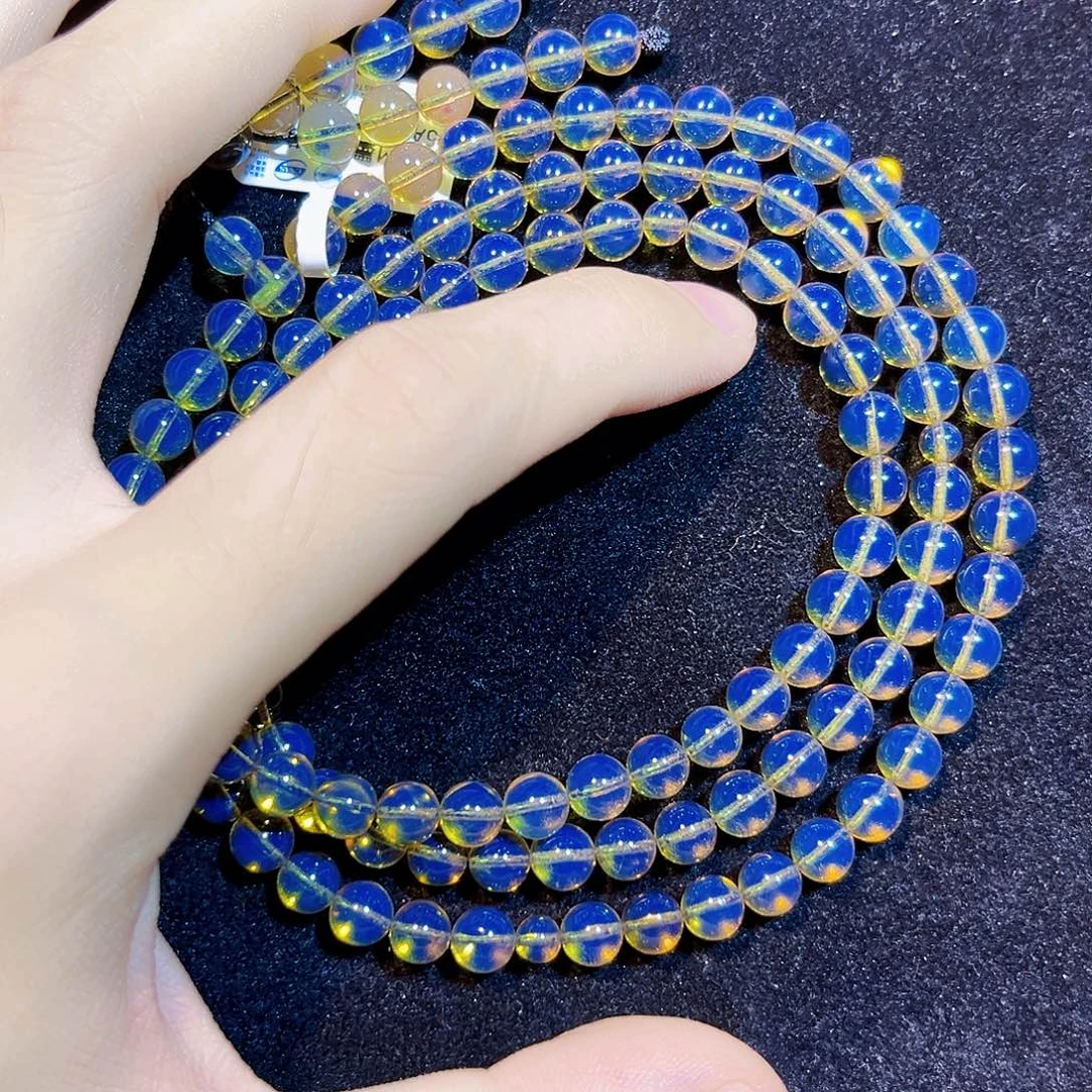 蓝珀未镶嵌珠宝奇石6mm108