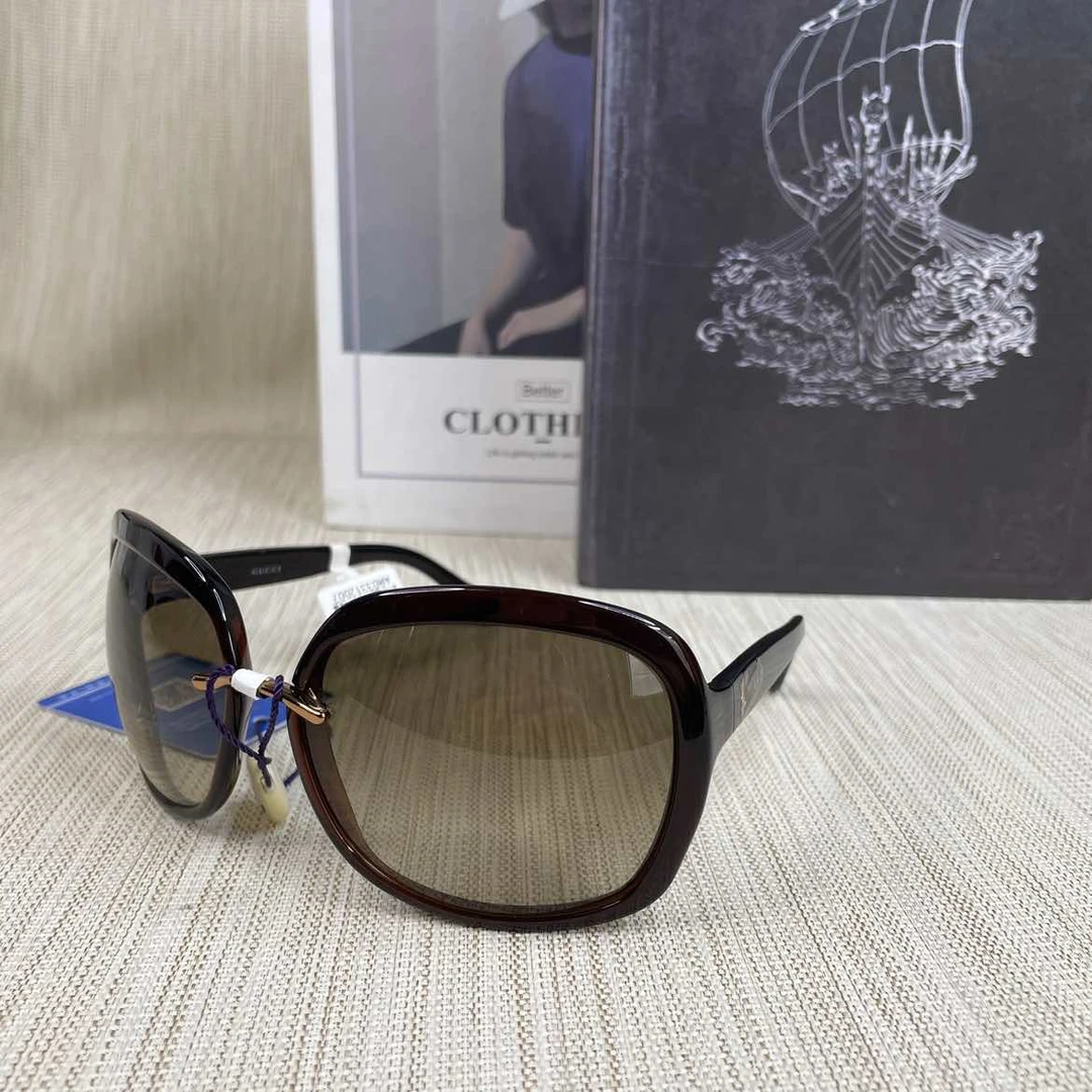 95新 GUCCI/古驰 咖啡色方框墨镜/AR03312007/2007