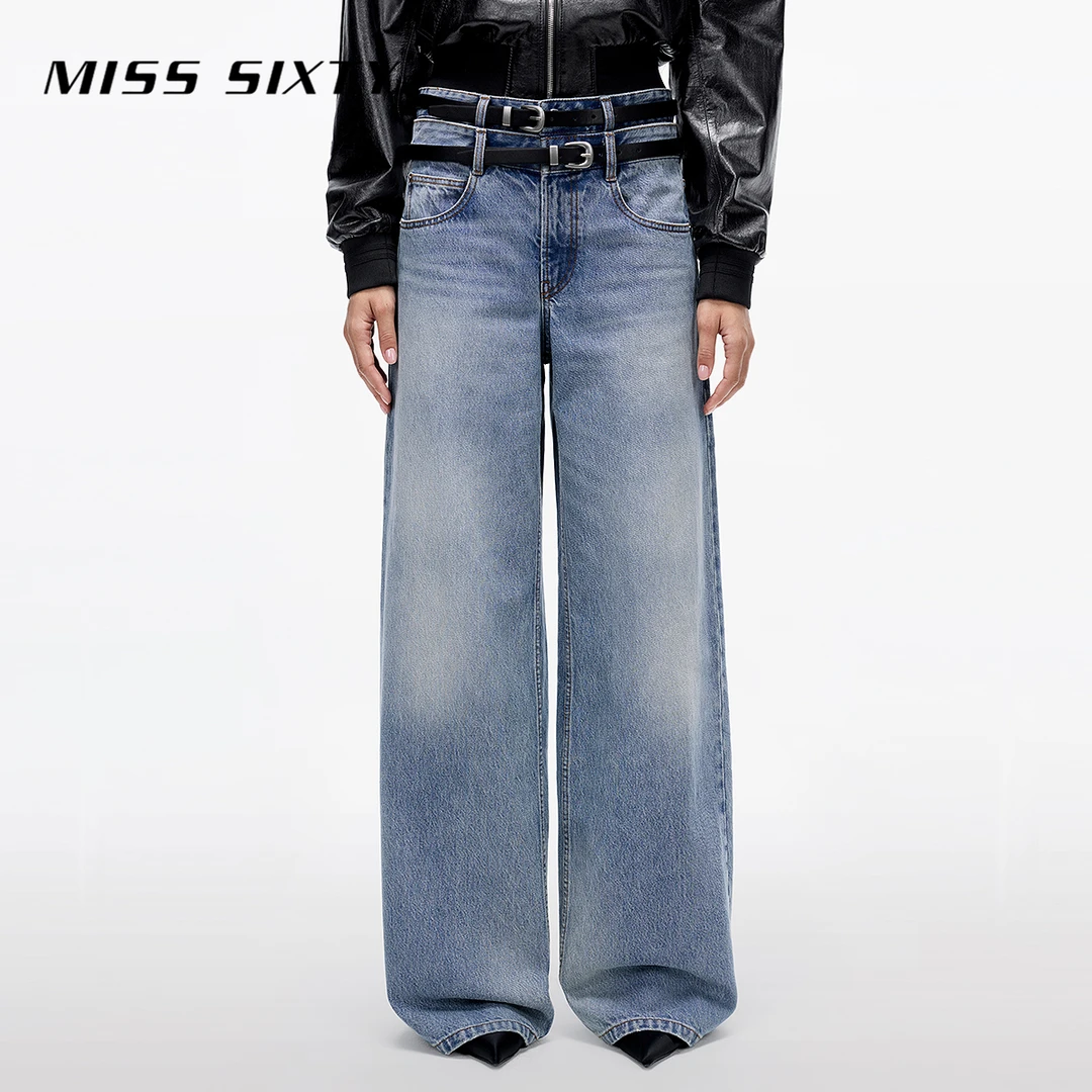 【贤哥专享】Miss Sixty25春牛仔裤配双腰带高腰欧若假日风MS148
