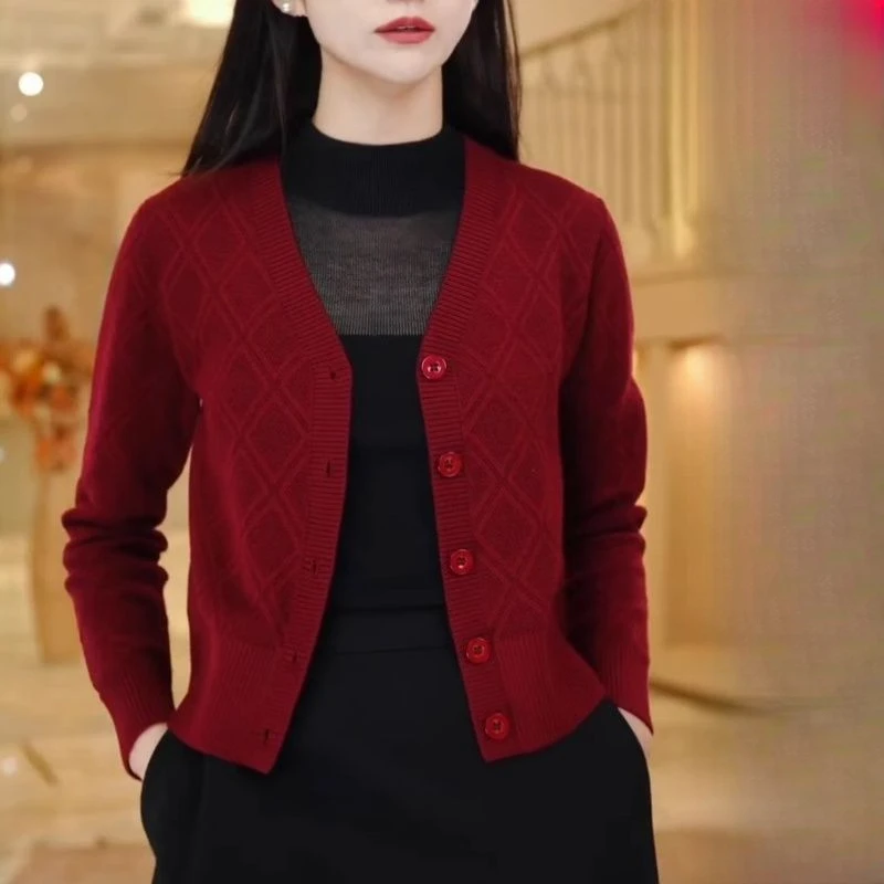 毛衣外套2025新款时尚百搭宽松针织衫上衣洋气显瘦小香风针织开衫