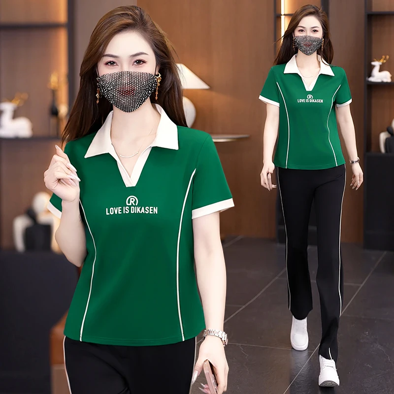 冰丝运动套装女夏季2025新款时尚减龄洋气妈妈短袖休闲跑步两件套