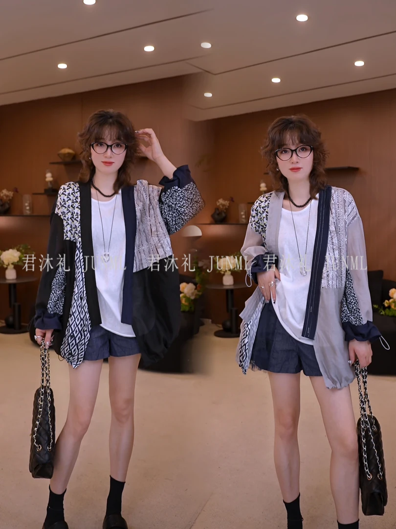 《君沐礼》2025夏季新款小众设计时尚拼色防晒外套