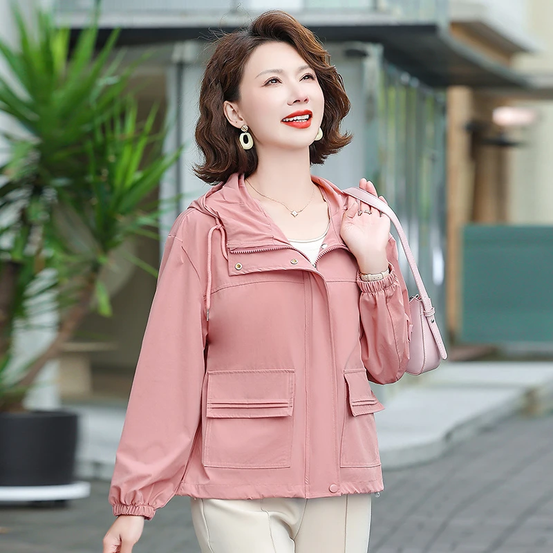 爆款年轻女士夏季长袖连帽防晒衣户外高档防晒外套薄款透气防晒服