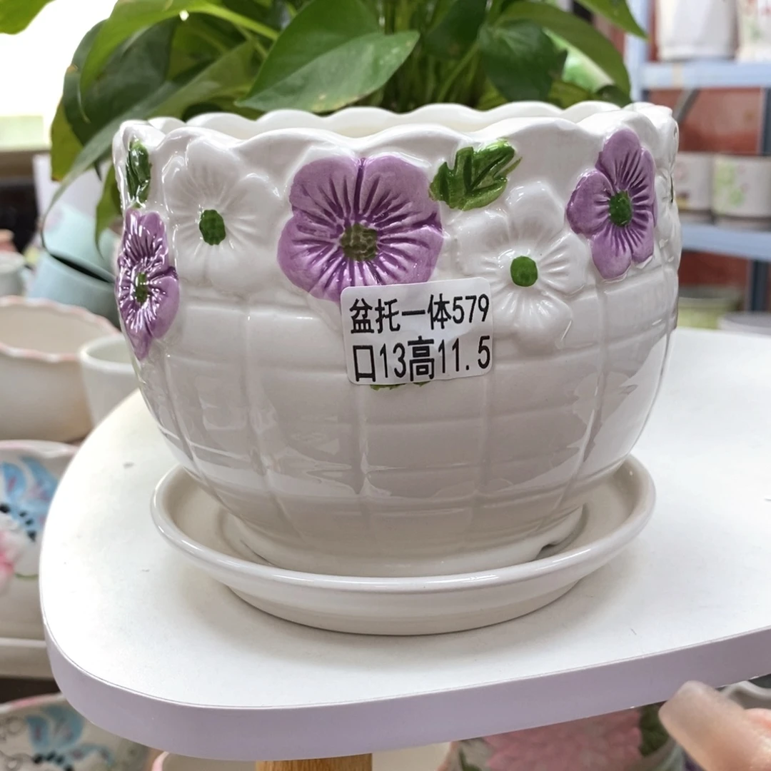 夏西陶瓷花盆@@5579