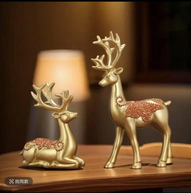 创新中式麋鹿摆件家居客厅装饰品吸引客人的民宿摆件房间装饰用品