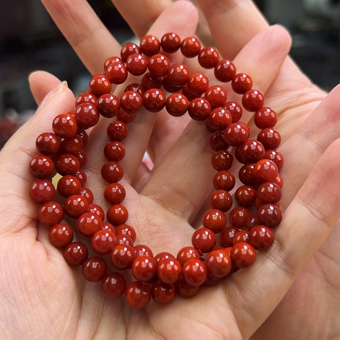 南红玛瑙保山典藏手链6mm多样性发一未镶嵌