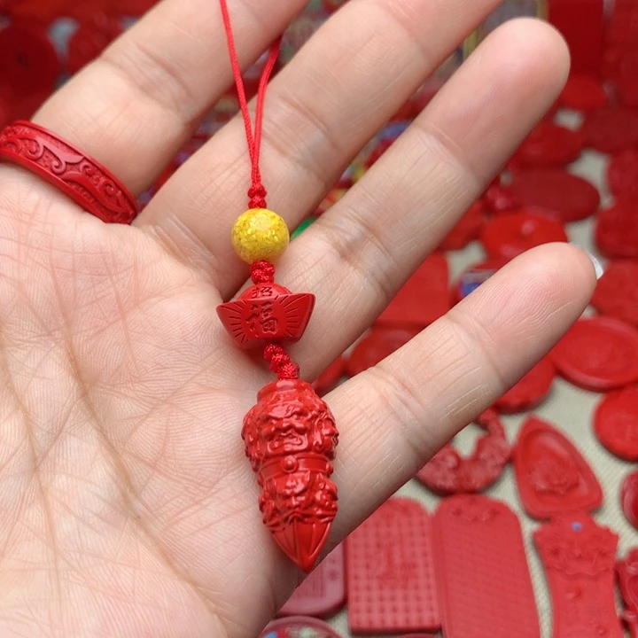 天然辰砂工艺品朱砂手机坠
