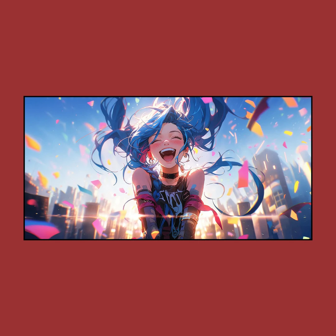 《英雄联盟D款》大笑金克斯电竞房动漫挂画装饰画40*80