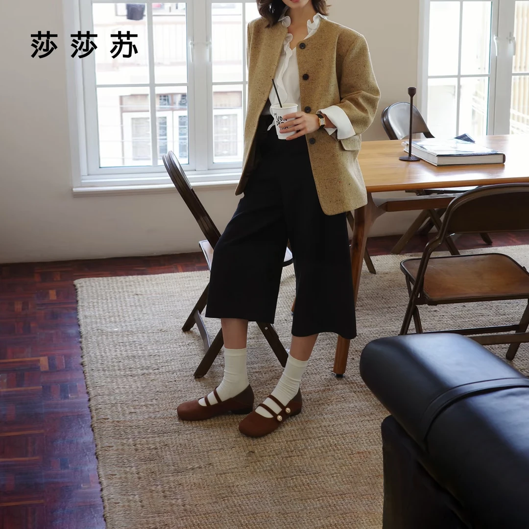 【放松躺坪】莎莎苏2026春新款法式玛丽珍通勤芭蕾单鞋女Z76115A-12