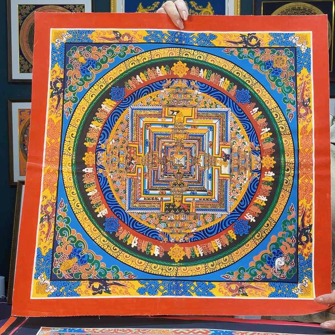 卷轴画手绘唐卡50厘米坛城时轮