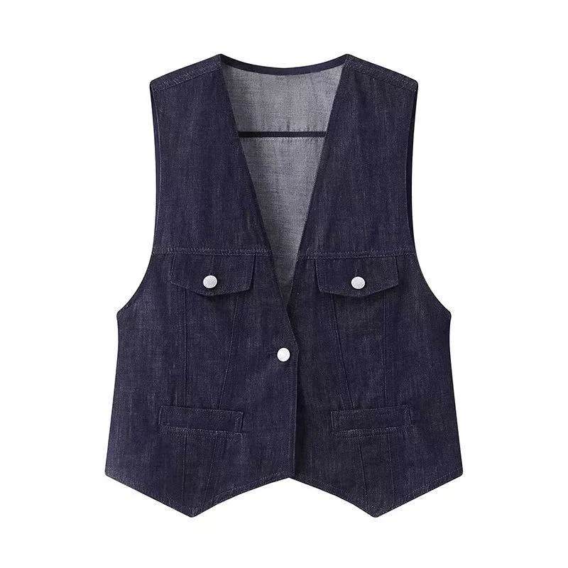 马夹-421537简约宽松时尚休闲马甲