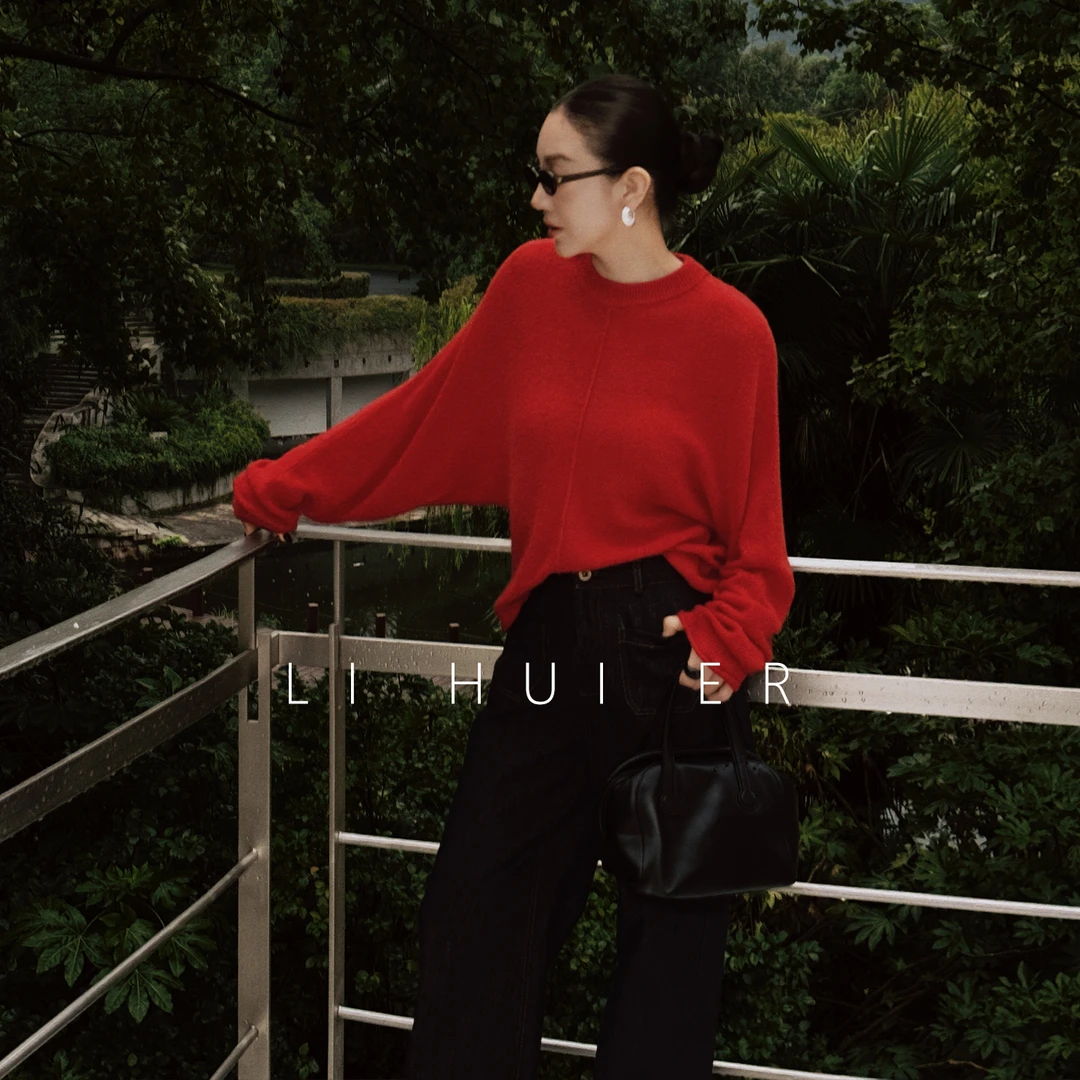 LiHuiEr李慧儿【绯色邂逅】2025秋季百搭舒适针织上衣LL025549