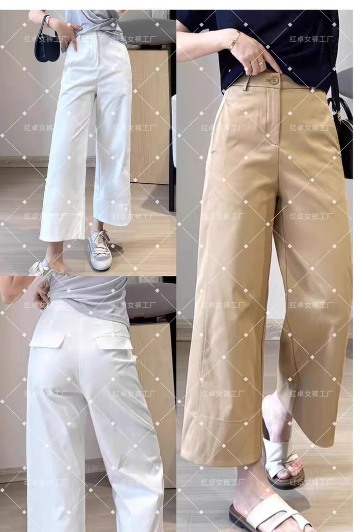 高腰直筒裤休闲女裤25年夏季新款宽松显瘦九分裤春夏