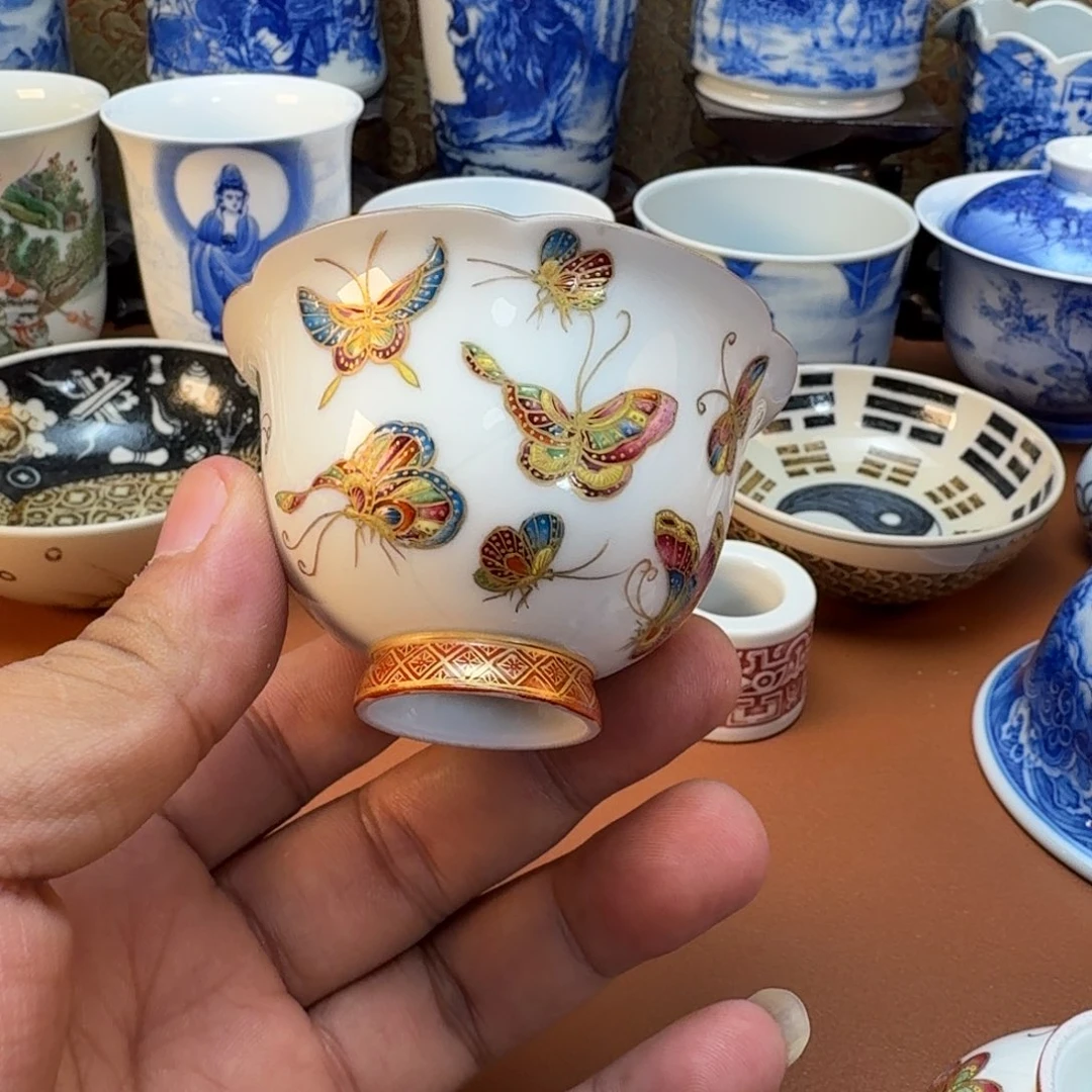 .***.陶杯子景德镇全手工手绘陶瓷