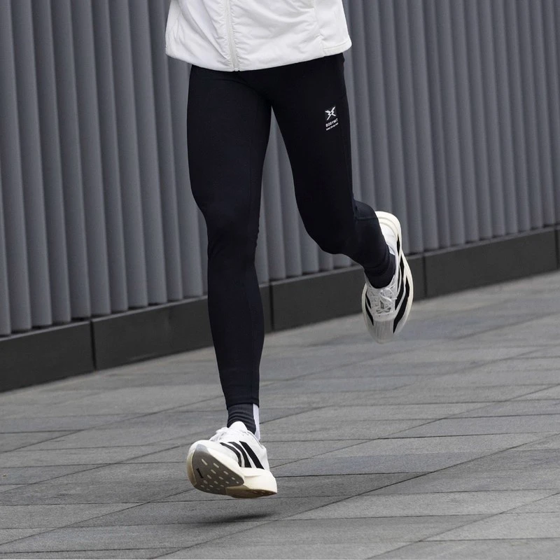 BODYWIT身体智慧疾塑男款抓绒保暖中度压缩大口袋紧身九分裤跑步