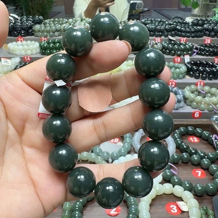 未镶嵌手链和田玉新疆且末蓝卡16